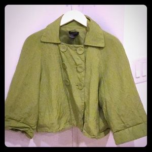 Lime green jacket.
